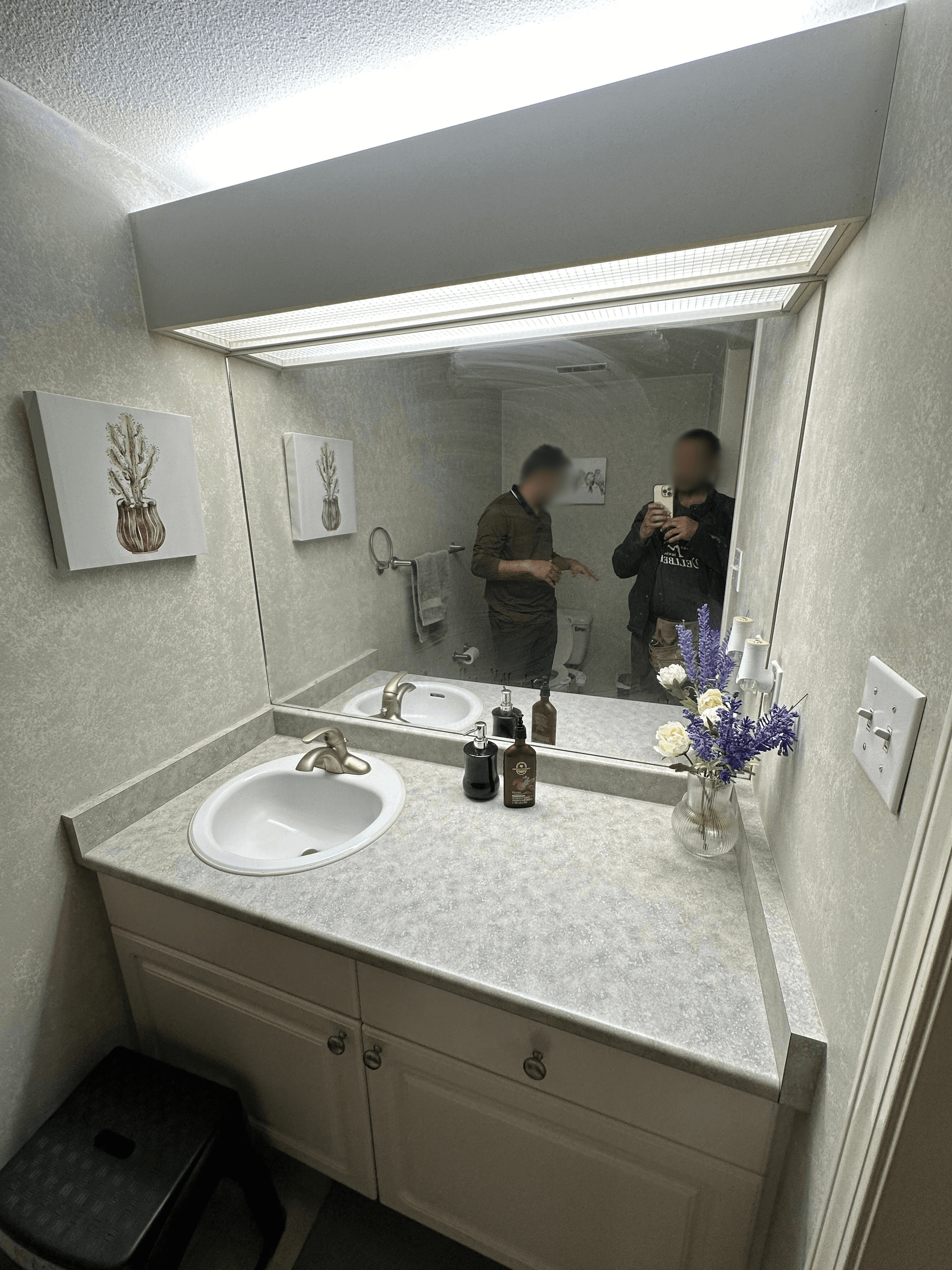 Bathroom before — old fixtures