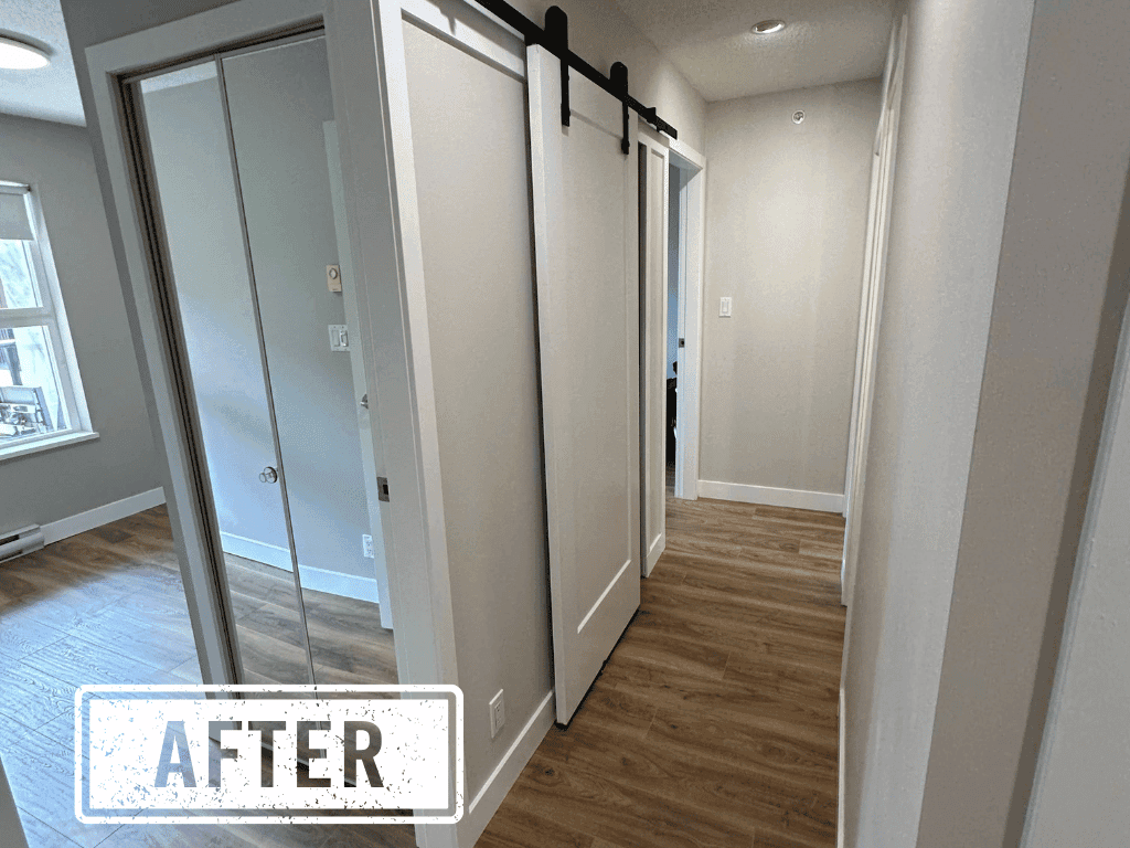 Closet after — new organized system installed