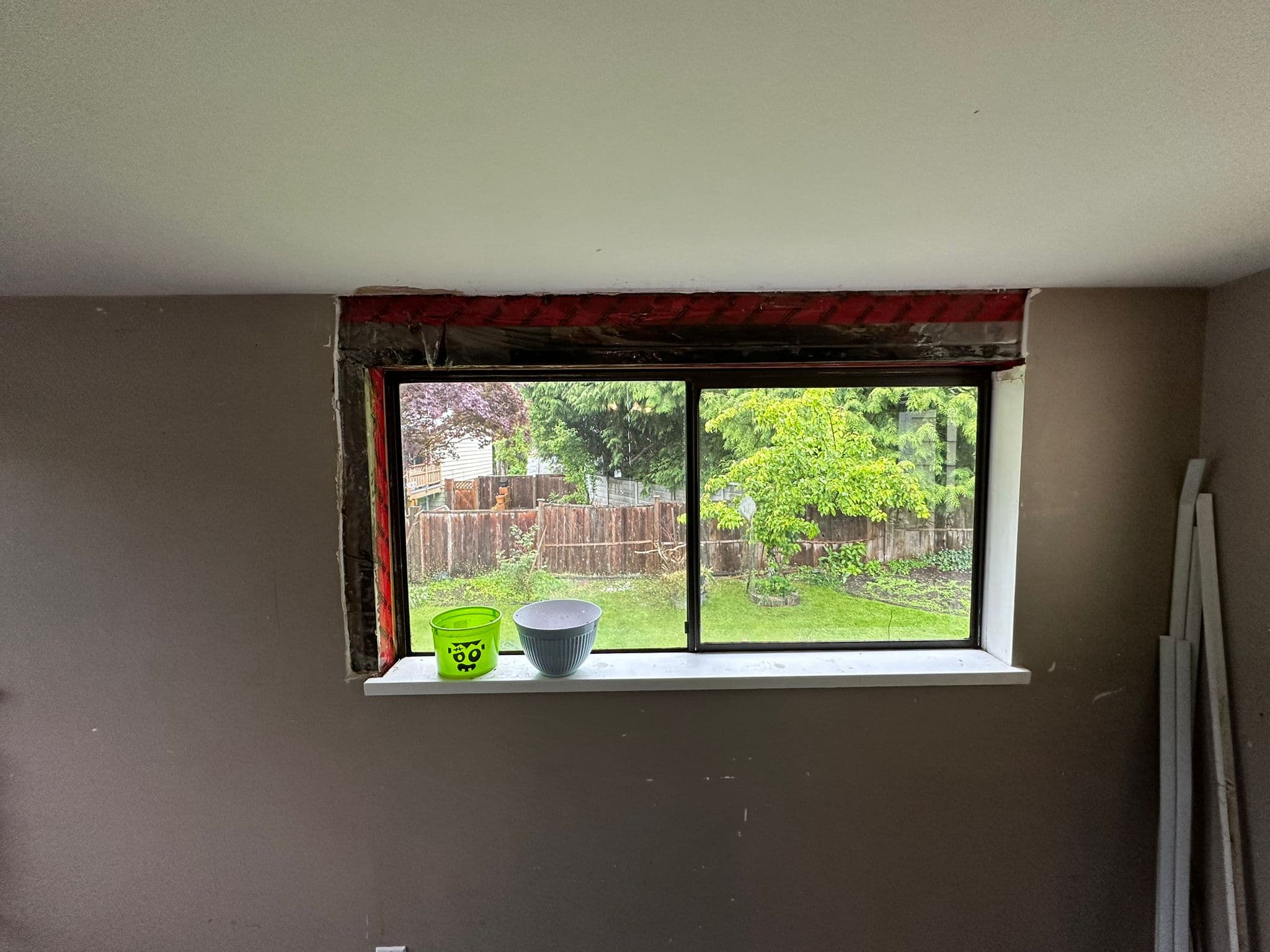 Drywall before repair
