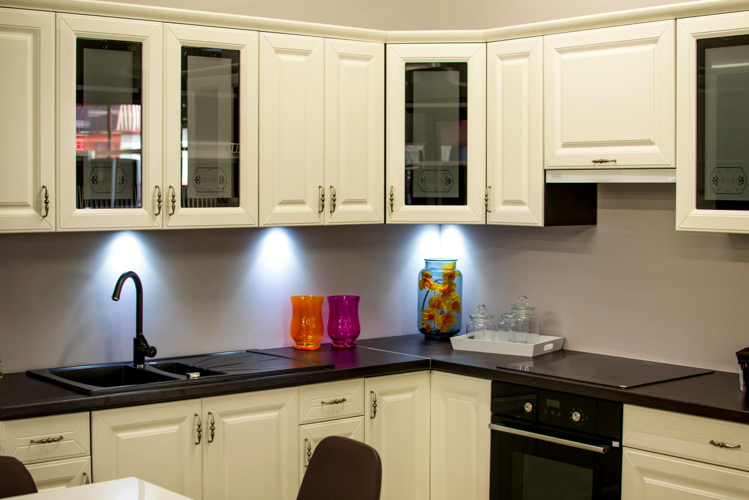 Renovated kitchen with new cabinetry