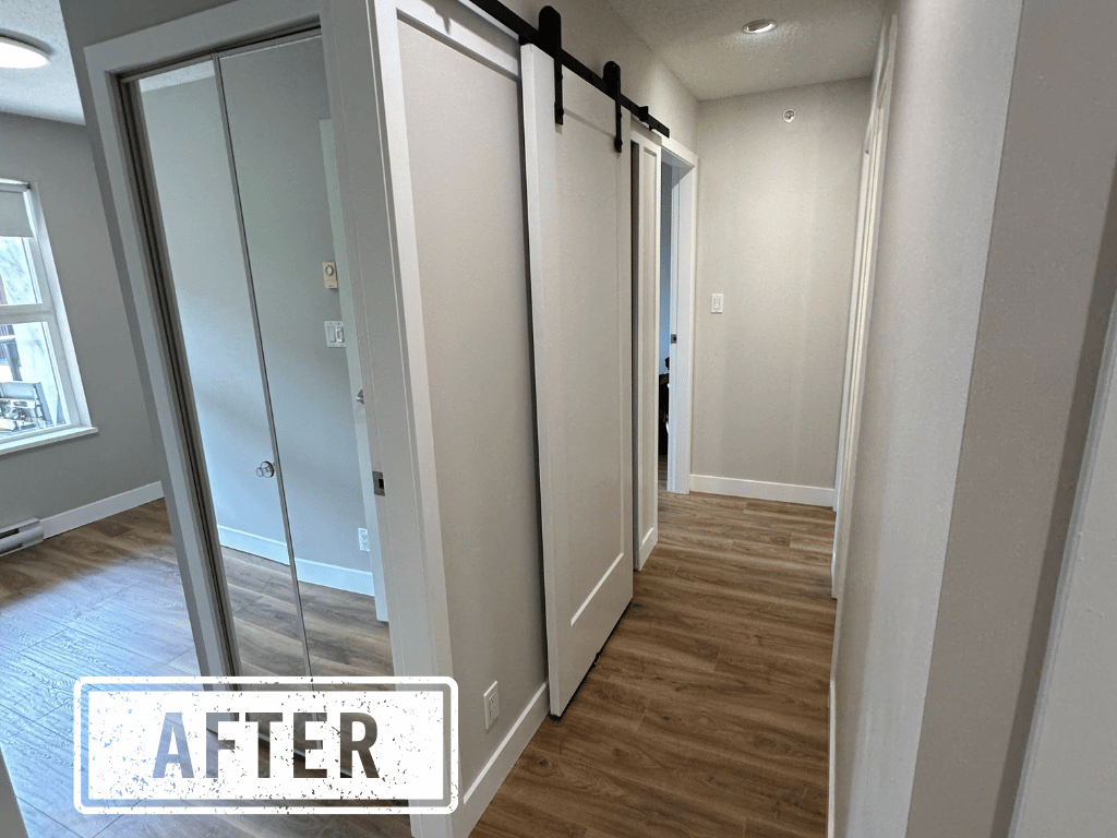 Closet after — new organized system installed